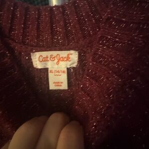 Cat & Jack Burgundy Knit Sweater